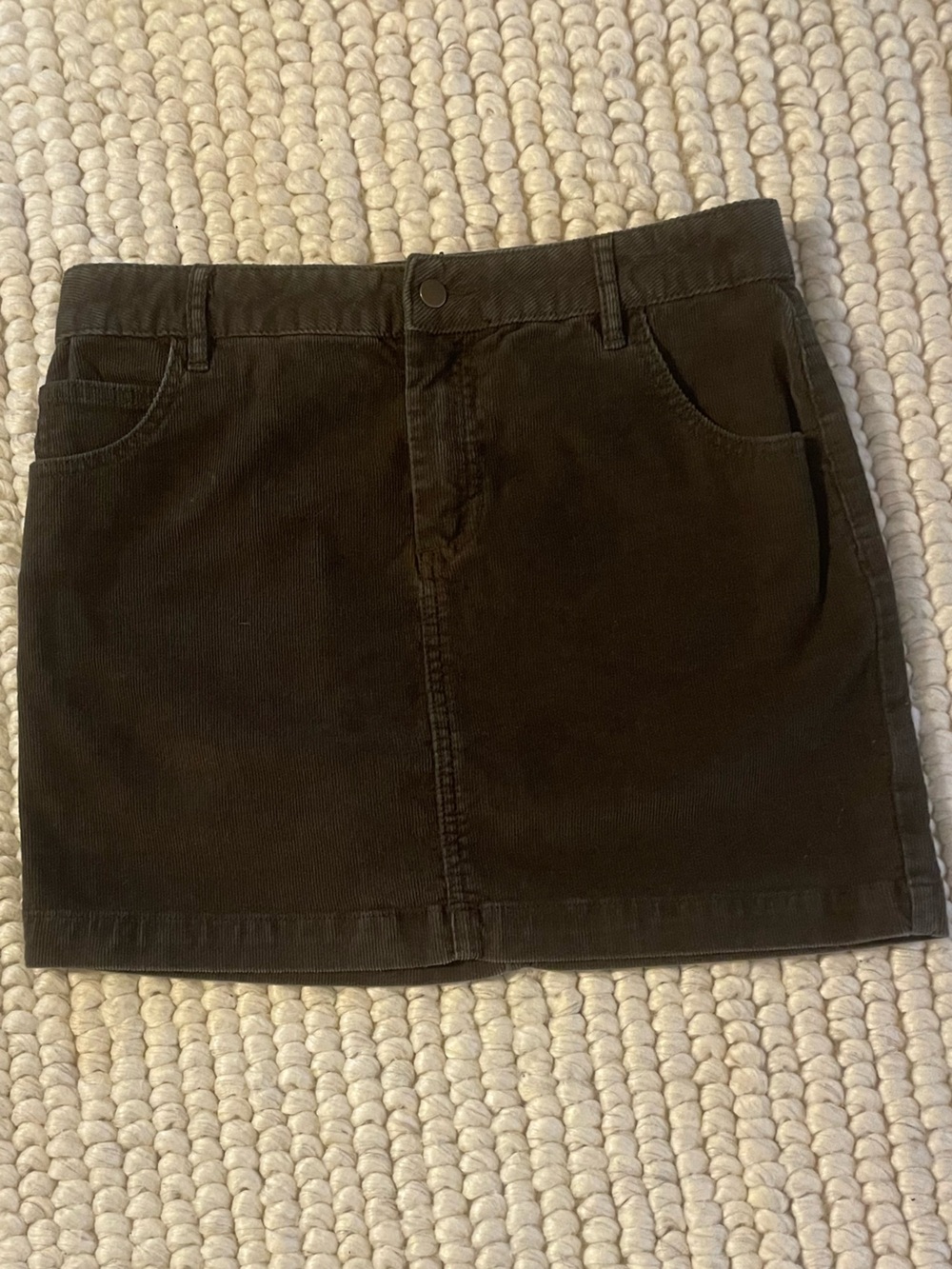 BDG Dark Green Corduroy Mini Skirt